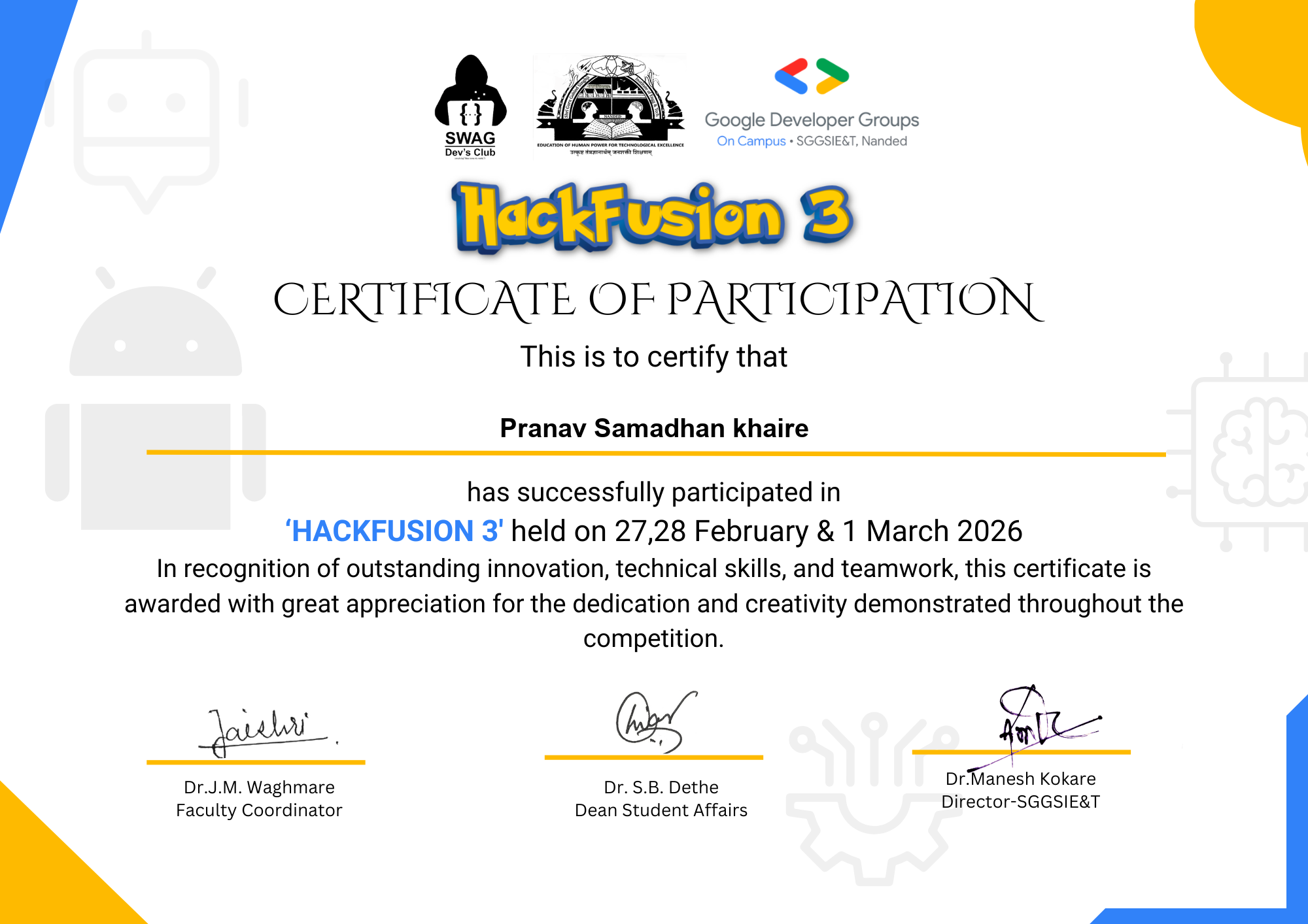 HackFusion Certificate